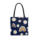 Rainbow Daisy AOP Tote Bag