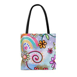 Rainbow Floral AOP Tote Bag