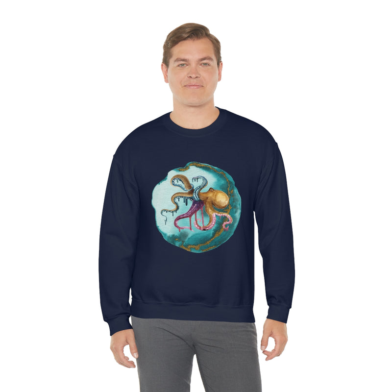 Watercolor Octopus Unisex Heavy Blend™ Crewneck Sweatshirt