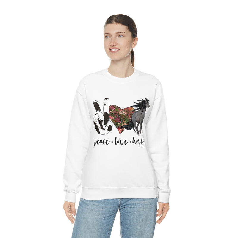 Peace Love Horses Unisex Heavy Blend™ Crewneck Sweatshirt