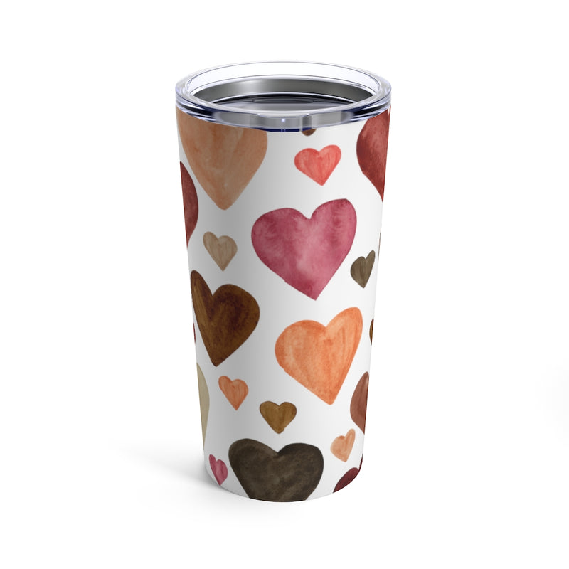 Watercolor Hearts Tumbler 20oz