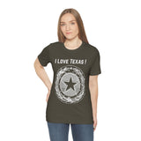 I Love Texas Unisex Jersey Short Sleeve Tee