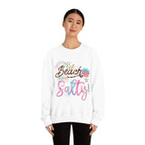 The Beaches Made Me Salty Unisex Heavy Blend™ Crewneck Sweatshirt