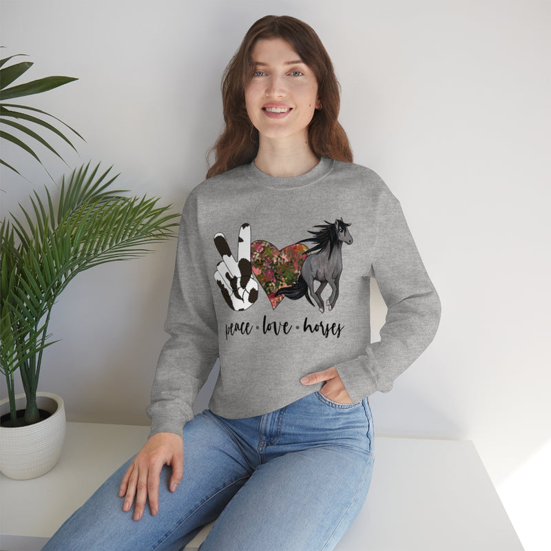 Peace Love Horses Unisex Heavy Blend™ Crewneck Sweatshirt