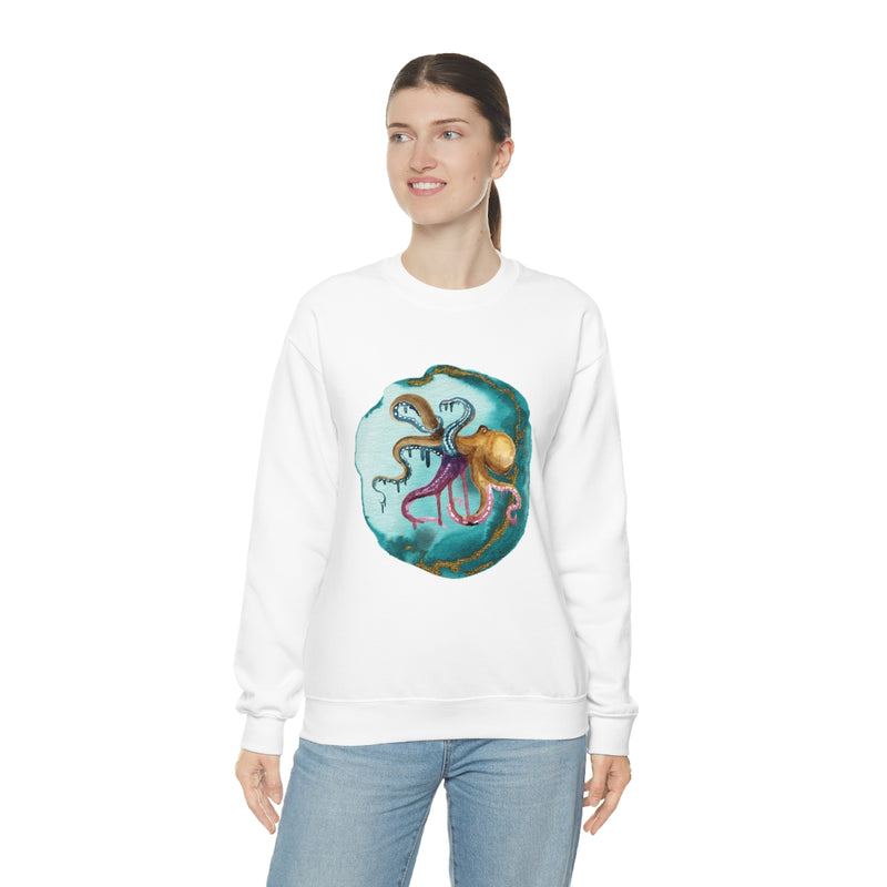 Watercolor Octopus Unisex Heavy Blend™ Crewneck Sweatshirt