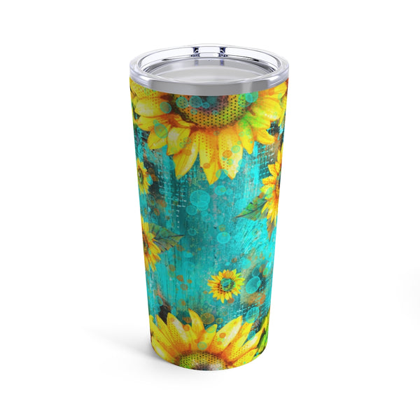 Turquoise Sunflower Tumbler 20oz