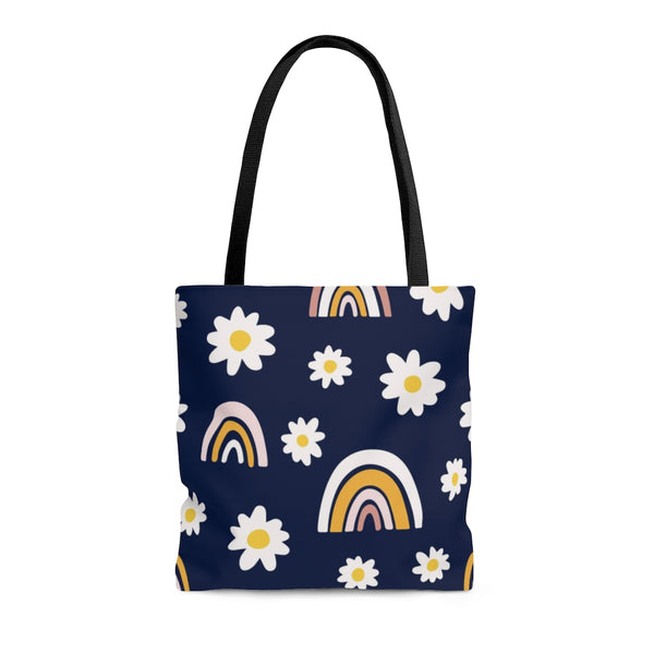 Rainbow Daisy AOP Tote Bag