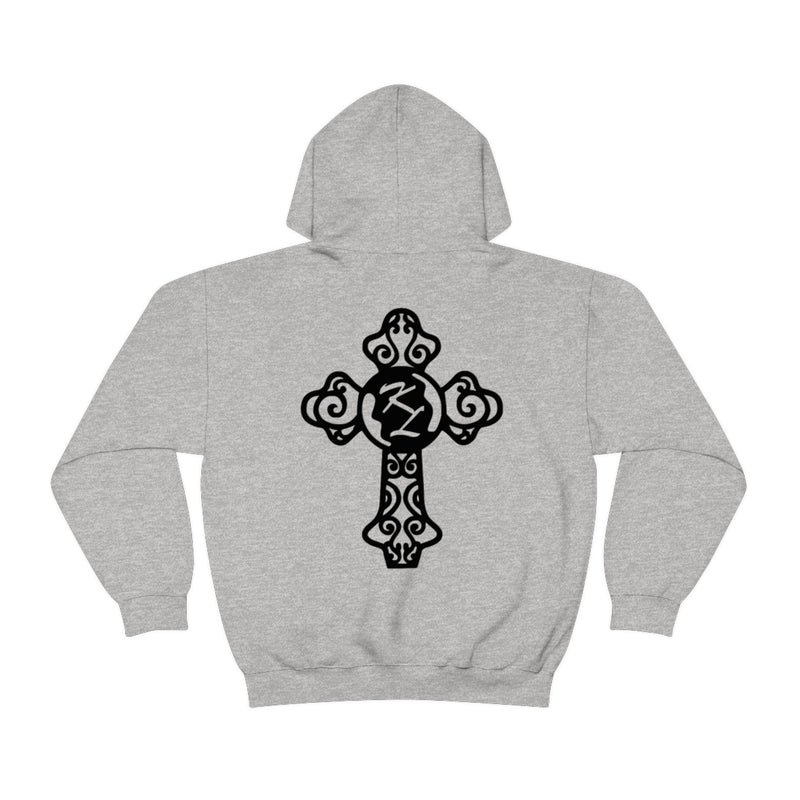 Kirsten Black Cross Unisex Heavy Blend™ Hooded Sweatshirt