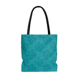 Turquoise Hawaiian AOP Tote Bag