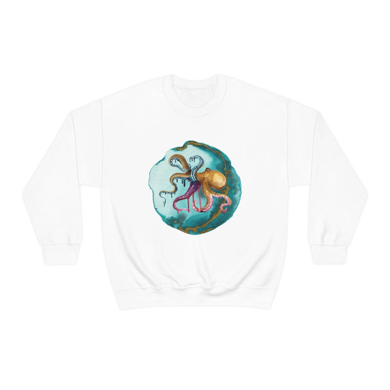 Watercolor Octopus Unisex Heavy Blend™ Crewneck Sweatshirt