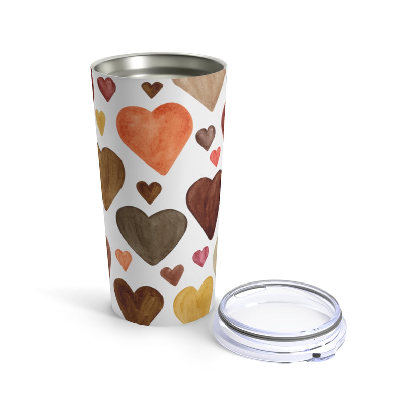 Watercolor Hearts Tumbler 20oz