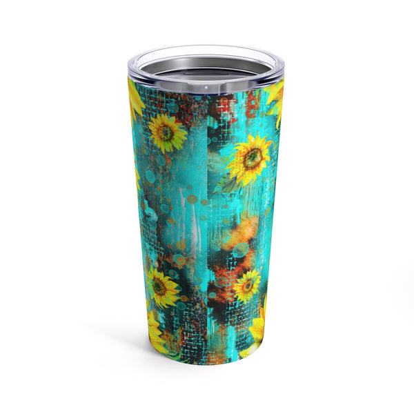 Turquoise Sunflower Tumbler 20oz