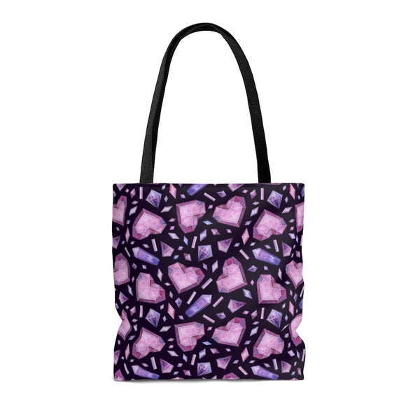 Pink Heart AOP Tote Bag