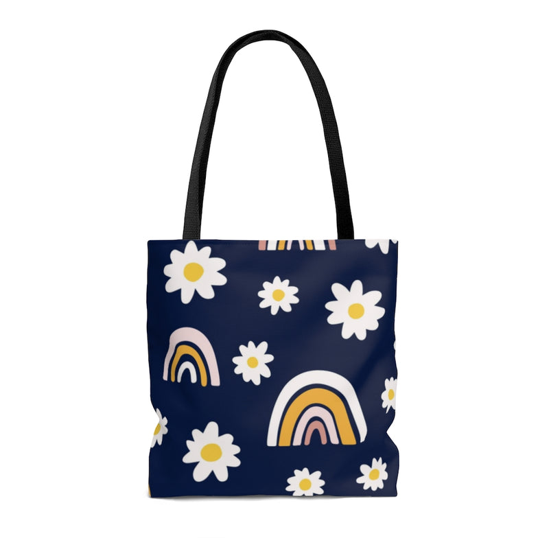 Rainbow Daisy AOP Tote Bag