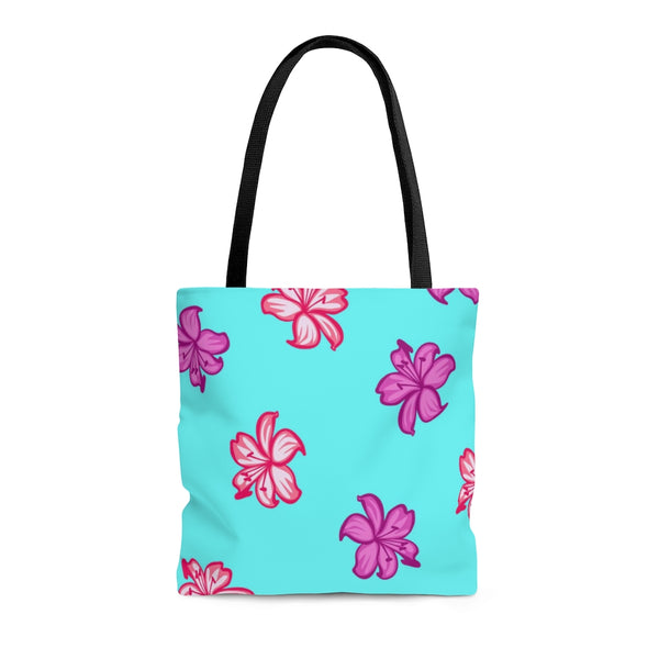 Turquoise Hawaiian AOP Tote Bag