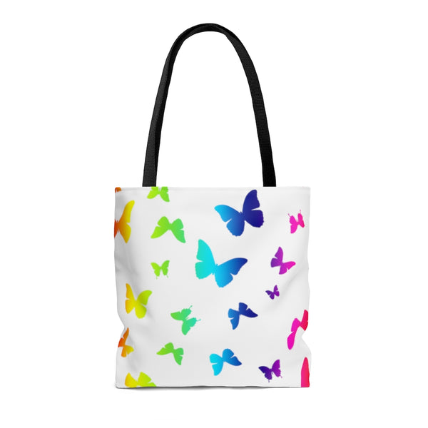 Rainbow Butterfly AOP Tote Bag