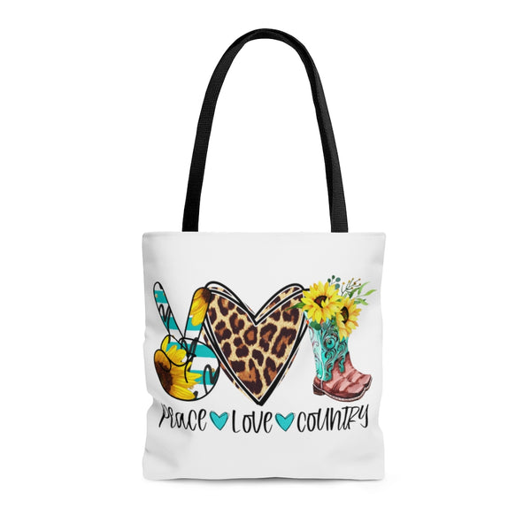 Peace Love Country Tote Bag