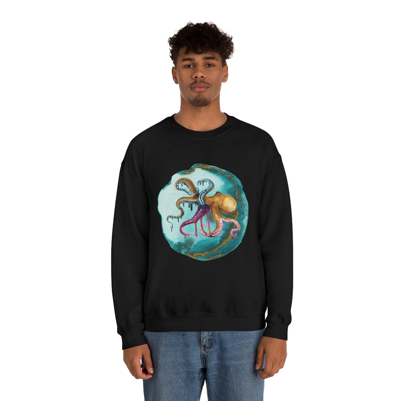 Watercolor Octopus Unisex Heavy Blend™ Crewneck Sweatshirt