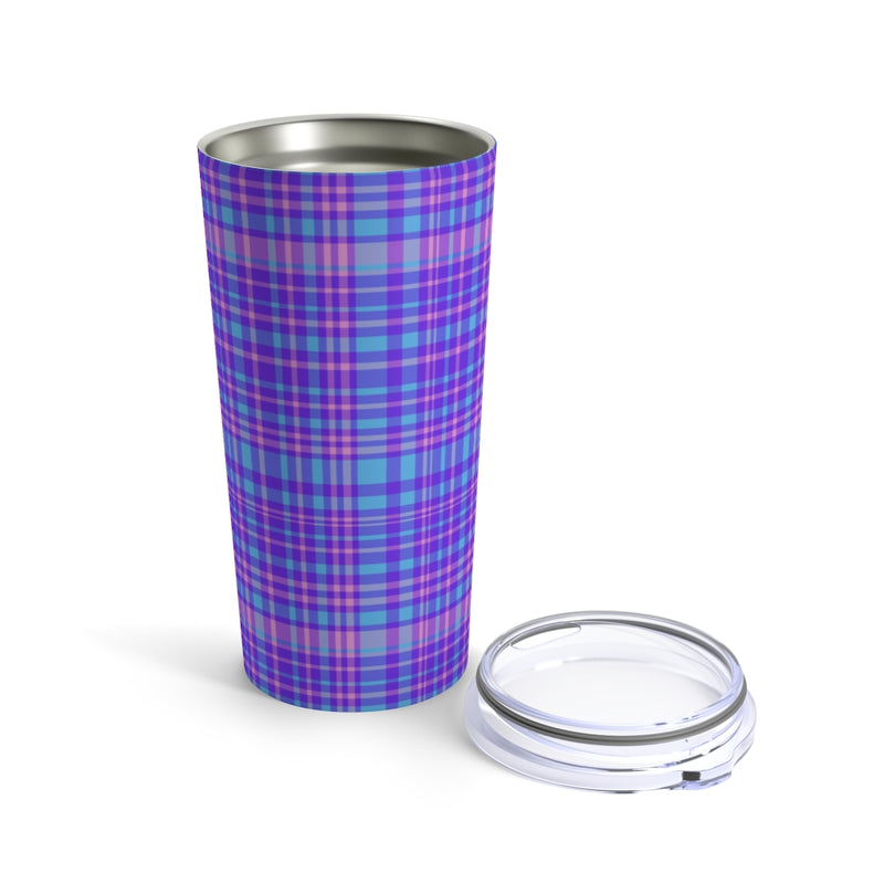 Purple Plaid Tumbler 20oz