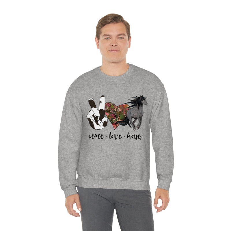 Peace Love Horses Unisex Heavy Blend™ Crewneck Sweatshirt