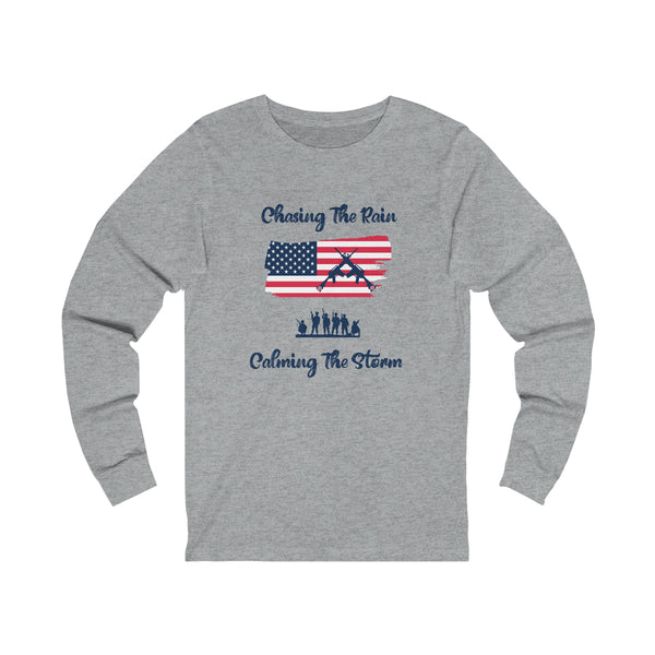 Chasing The Rain American Flag Unisex Jersey Long Sleeve Tee