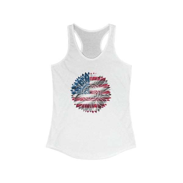 Red White Blue Sunflower Women's Ideal Racerback Tank