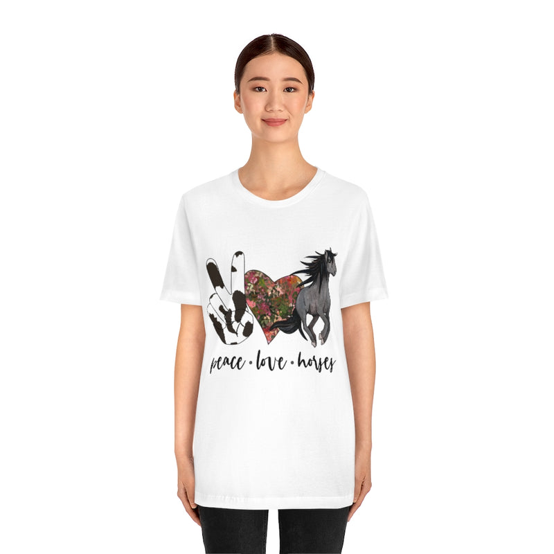 Peace Love Horses Unisex Jersey Short Sleeve Tee