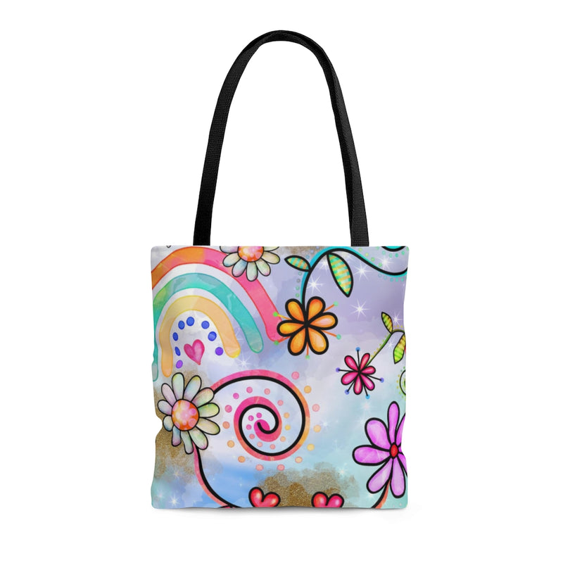 Rainbow Floral AOP Tote Bag