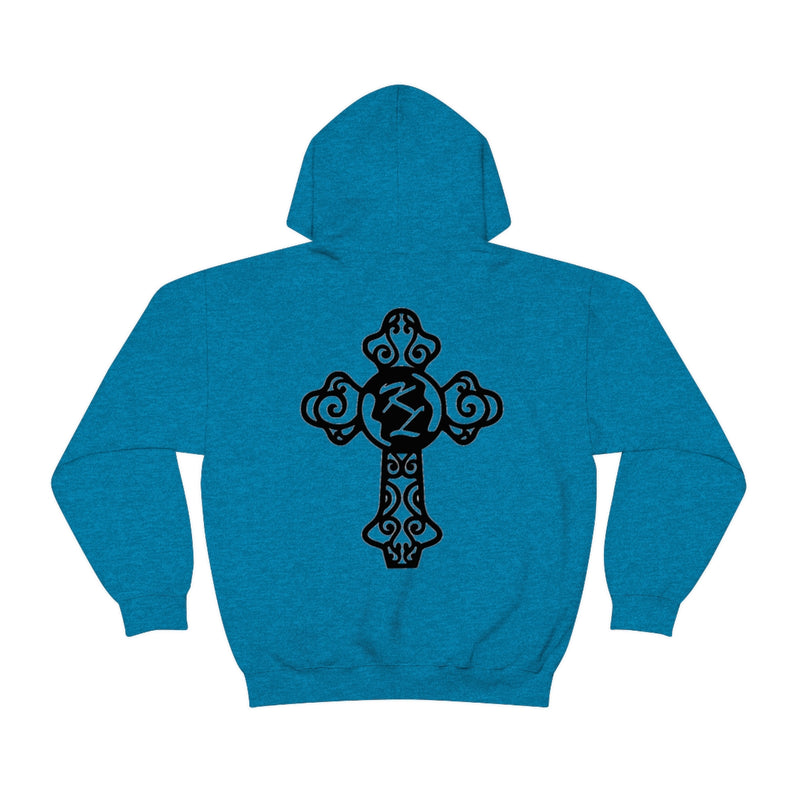 Kirsten Black Cross Unisex Heavy Blend™ Hooded Sweatshirt