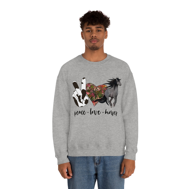 Peace Love Horses Unisex Heavy Blend™ Crewneck Sweatshirt