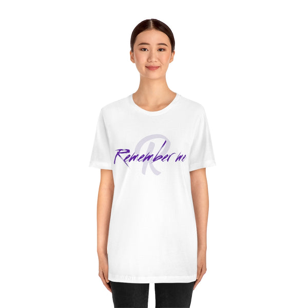 Remember Me Purple Logo Unisex Jersey Short Sleeve Tee