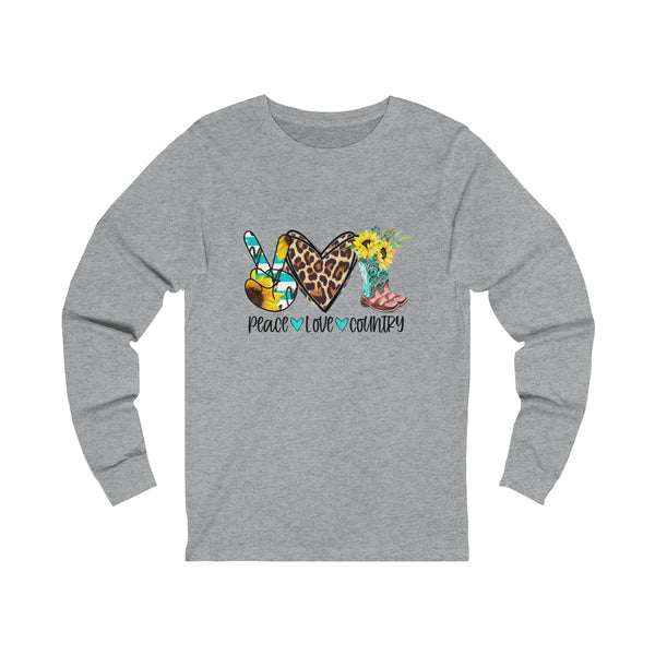 Peace Love Country Unisex Jersey Long Sleeve Tee