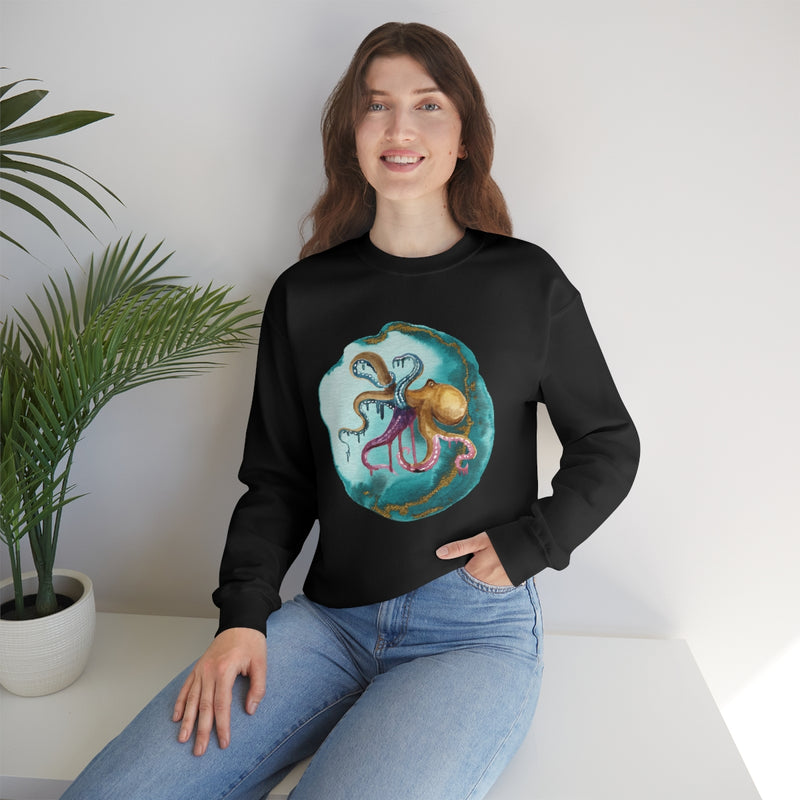 Watercolor Octopus Unisex Heavy Blend™ Crewneck Sweatshirt