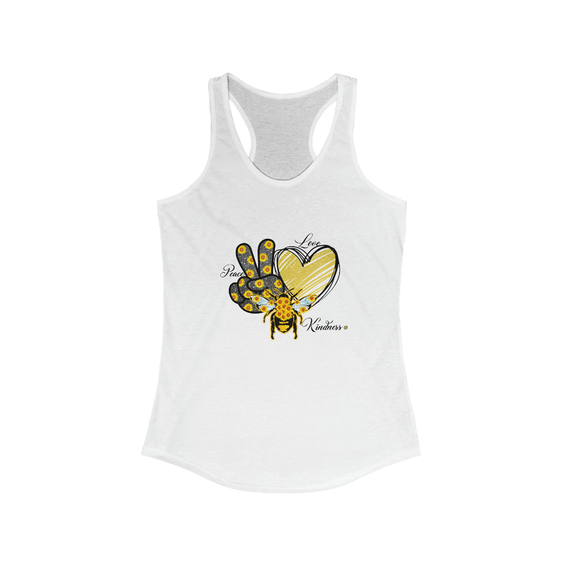 Peace Love Kindness Women's Ideal Racerback Tank