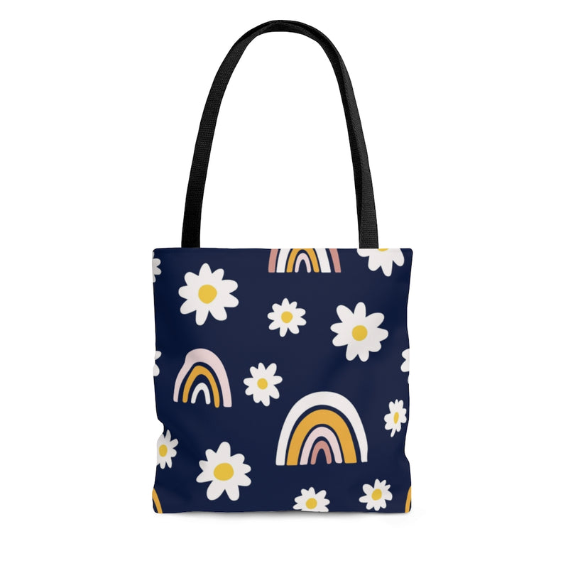 Rainbow Daisy AOP Tote Bag