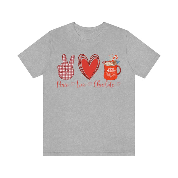 Peace Love Chocolate Unisex Jersey Short Sleeve Tee