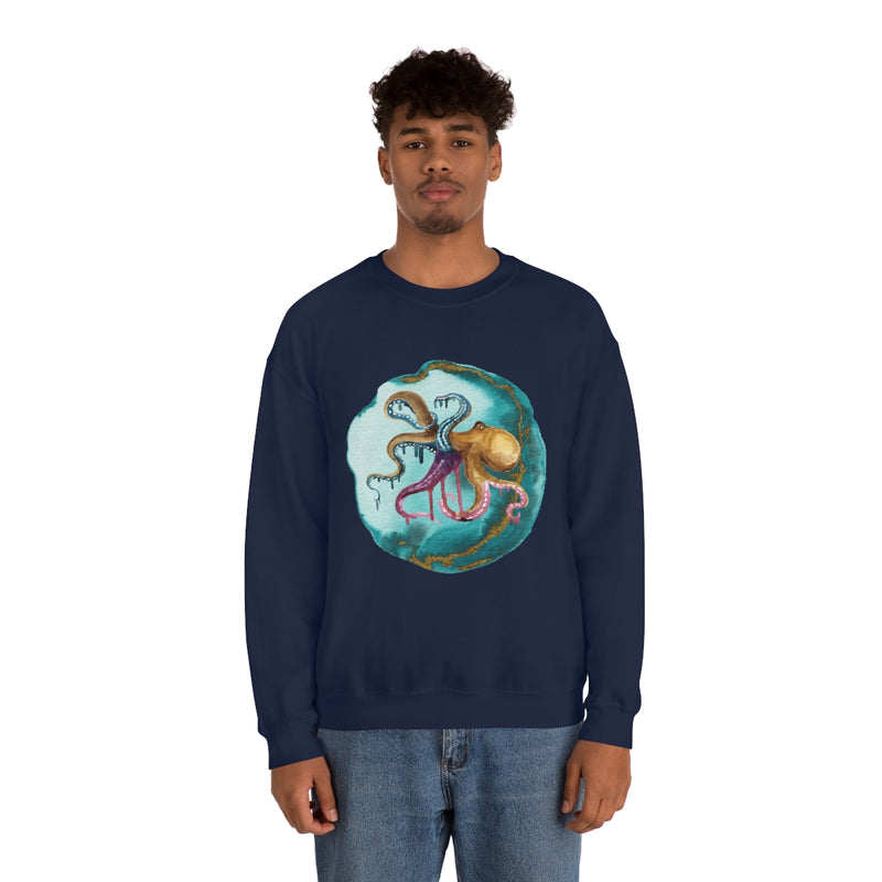 Watercolor Octopus Unisex Heavy Blend™ Crewneck Sweatshirt