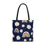 Rainbow Daisy AOP Tote Bag