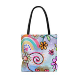 Rainbow Floral AOP Tote Bag