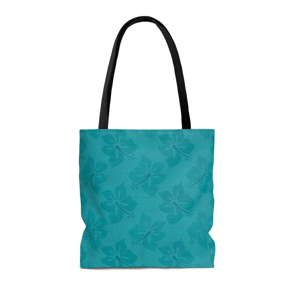 Turquoise Hawaiian AOP Tote Bag