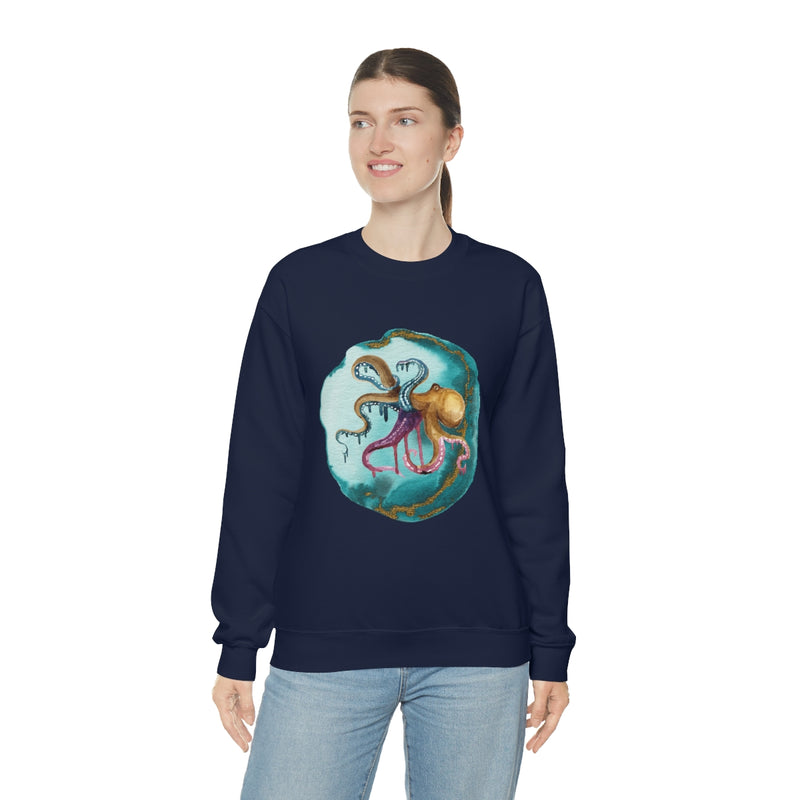 Watercolor Octopus Unisex Heavy Blend™ Crewneck Sweatshirt