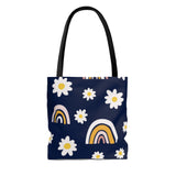 Rainbow Daisy AOP Tote Bag