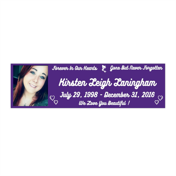 Kirsten Leigh Memorial Purple Bumper Stickers