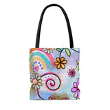 Rainbow Floral AOP Tote Bag