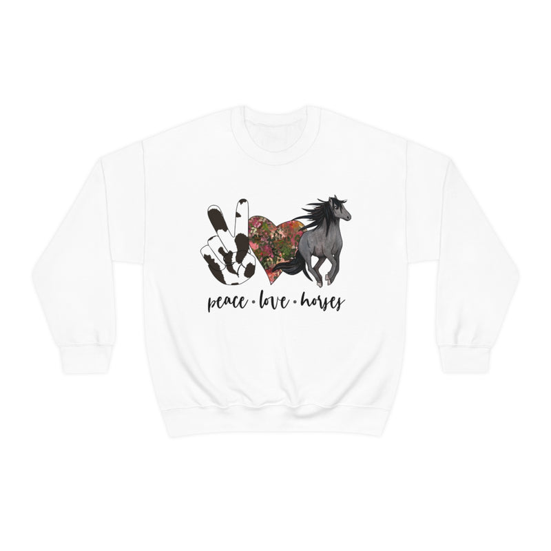 Peace Love Horses Unisex Heavy Blend™ Crewneck Sweatshirt