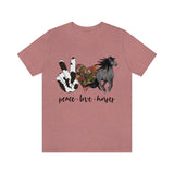 Peace Love Horses Unisex Jersey Short Sleeve Tee