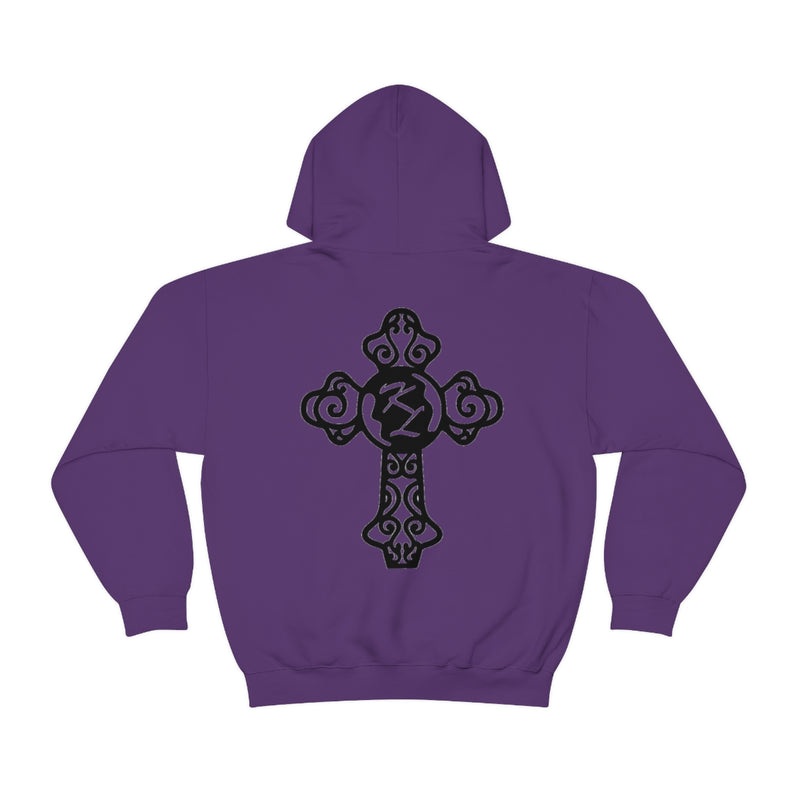 Kirsten Black Cross Unisex Heavy Blend™ Hooded Sweatshirt