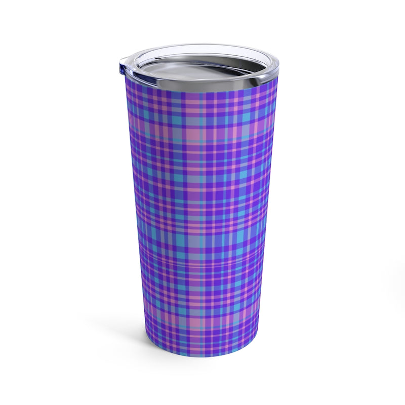 Purple Plaid Tumbler 20oz